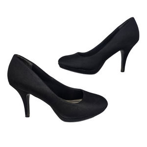 Black Closed Toe Stiletto Heels Womens 9 Round Toe Slip On Pump Dressy C&M